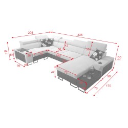 Prestige IV mini U-shaped corner sofa with sleeping function - a perfect combination of style and functionality