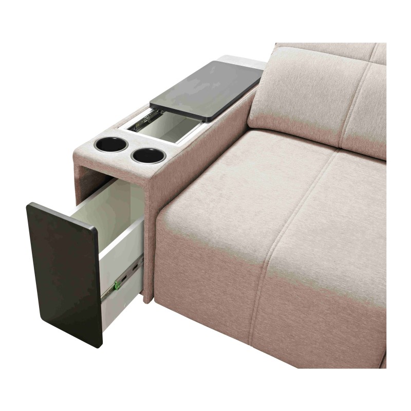 Elegantes Ecksofa Milano XII mit Schlaffunktion - Stoff Geflecht, Verita 75