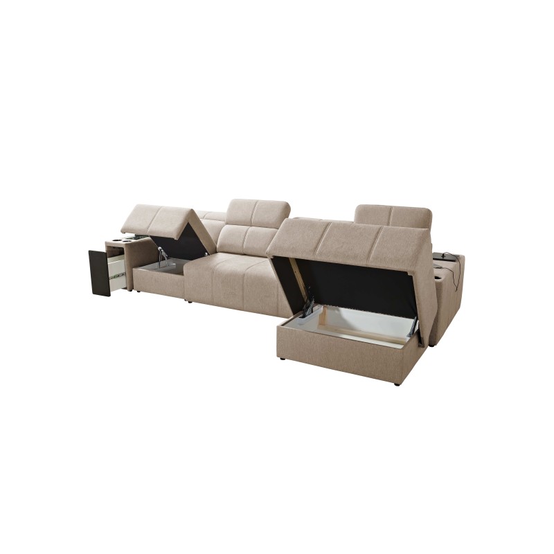 Elegantes Ecksofa Milano XII mit Schlaffunktion - Stoff Geflecht, Verita 75