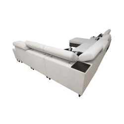 U-förmiges Ecksofa Prestige IV Maxi mit Schlaffunktion und USB-Anschluss | Weich im Griff, Freya 210.02 + Tauro 8203