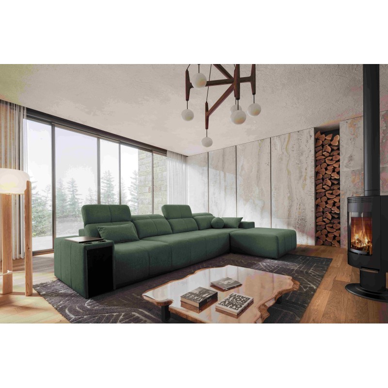 Elegantes Ecksofa Milano XII mit Schlaffunktion - Stoff Geflecht, Verita 75