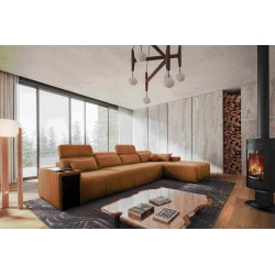 Elegantes Ecksofa Milano XII mit Schlaffunktion - Gewebter Stoff, Verita 54