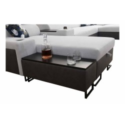 U-förmiges Ecksofa Prestige IV maxi mit Schlaffunktion und USB-Anschluss | Weich im Griff, Freya 210.25 + Tauro 8207