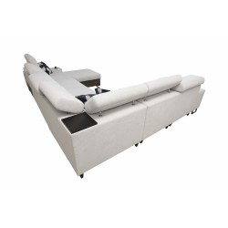 U-shaped Prestige IV maxi corner sofa with a sleeping function and USB port | Soft to the touch, Freya 210.02 + Tauro 8203