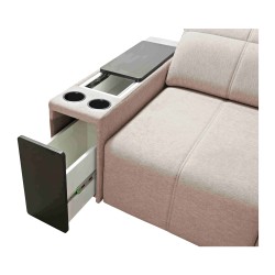 Elegante Ecksofa Milano XII mit Schlaffunktion - Gewebtes Gewebe, Verita 39