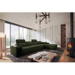 Elegante Ecksofa Milano XII mit Schlaffunktion - Gewebtes Gewebe, Verita 39