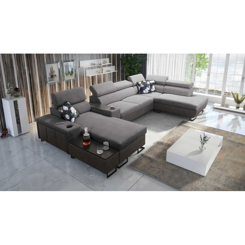 Sofá Esquinero en Forma de U Prestige V con Función de Cama y Puerto USB | Muebles de Alta Calidad