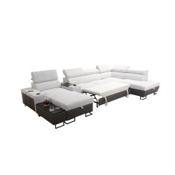 U-Shaped Prestige V Sectional Sofa with Sleeping Function and USB Port | High-Quality Furniture