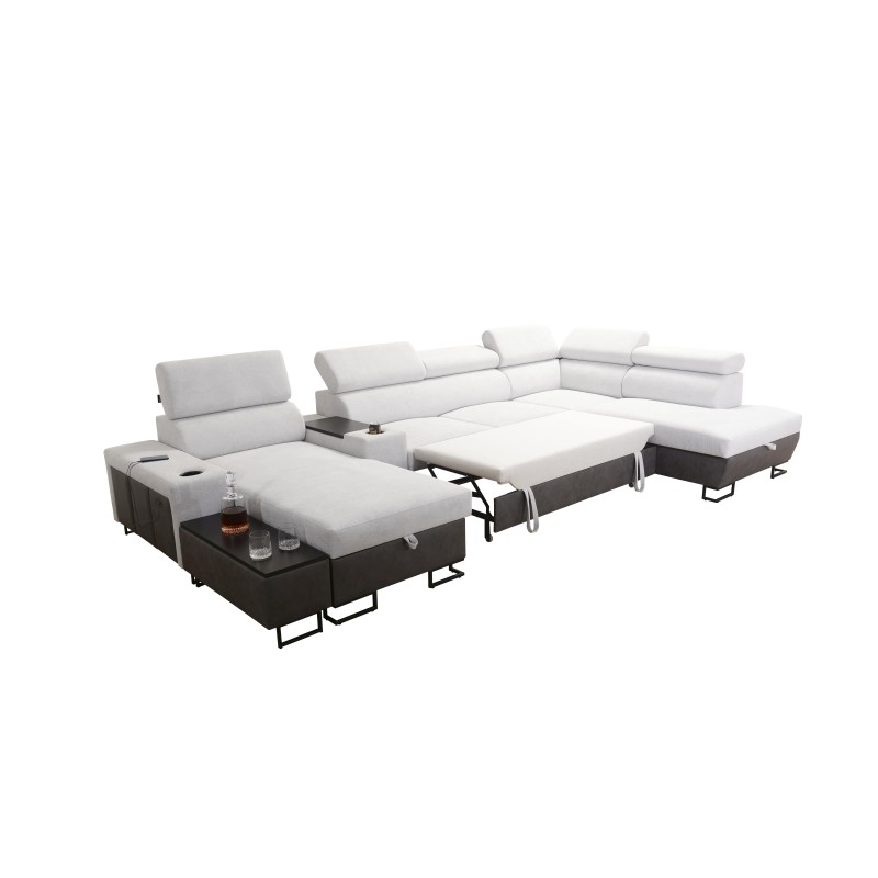 Sofá Esquinero en Forma de U Prestige V con Función de Cama y Puerto USB | Muebles de Alta Calidad