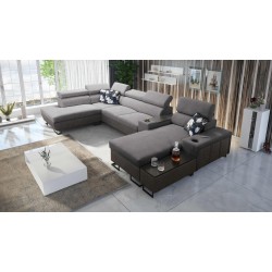 Sofá Esquinero en Forma de U Prestige V con Función de Cama y Puerto USB | Muebles de Alta Calidad