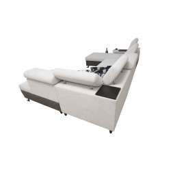 U-shaped corner sofa Prestige VI with a sleeping function, Soft to the touch, Freya 210.02 + Tauro 8202, USB port - Luxury in yo