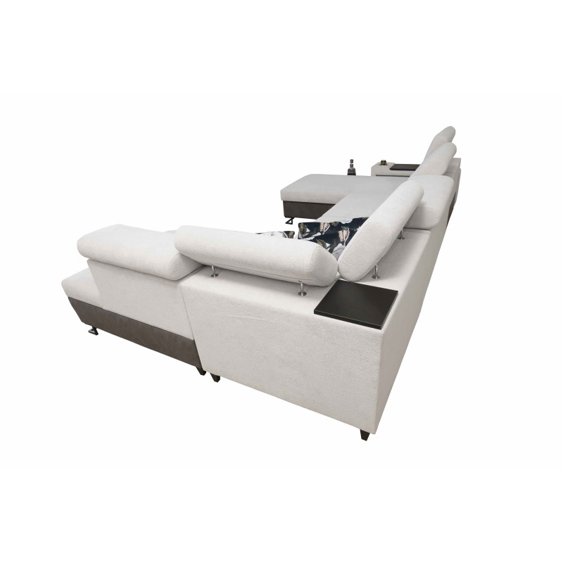 U-shaped corner sofa Prestige VI with a sleeping function, Soft to the touch, Freya 210.08 + Tauro 8203, USB port - Luxury in Yo