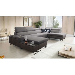 U-förmiges Ecksofa Prestige VI mit Schlaffunktion, Weich im Griff, Freya 210.23 + Tauro 8207, USB-Anschluss - Luxus in Ihrem Woh