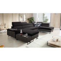 Narożnik w kształcie U Prestige VI z funkcją spania, Miękka w dotyku, Freya 210.25 + Tauro 8207, port USB - Luksus w Twoim salon