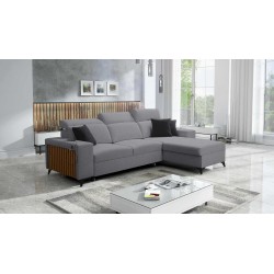 Alto I corner sofa with a sleeping function and adjustable headrests in Plecionka fabric, Sawana 21 | Your Ideal Furniture
