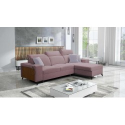 Alto I Corner Sofa with Sleeping Function and Adjustable Headrests in Plecionka Fabric, Sawana 61 | Your Ideal Furniture
