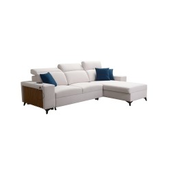 Alto I Corner Sofa with Sleeping Function and Adjustable Headrests in Plecionka Fabric, Sawana 84 | Your Ideal Furniture