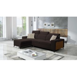 Ecksofa Alto I mit Schlaffunktion und verstellbaren Kopfstützen in Gewebestoff Plecionka, Sawana 26 | Ihre Ideal Möbel