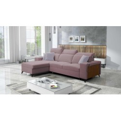 Alto I Corner Sofa with Sleeping Function and Adjustable Headrests in Plecionka Fabric, Sawana 61 | Your Ideal Furniture
