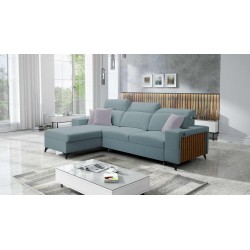 Alto I Corner Sofa with Sleeping Function and Adjustable Headrests in Plecionka Fabric, Sawana 72 | Your Ideal Furniture