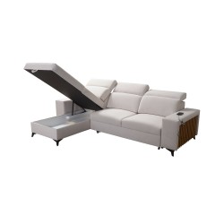 Alto I Corner Sofa with Sleeping Function and Adjustable Headrests in Plecionka Fabric, Sawana 72 | Your Ideal Furniture