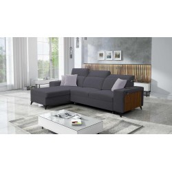 Alto I Corner Sofa with Sleeping Function and Adjustable Headrests in Plecionka Fabric, Sawana 96 | Your Ideal Furniture