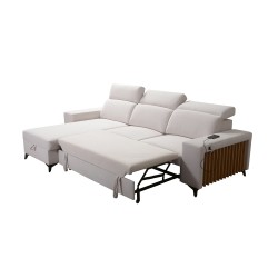 Alto I Corner Sofa with Sleeping Function and Adjustable Headrests in Plecionka Fabric, Sawana 96 | Your Ideal Furniture