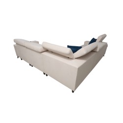 The Alto III corner sofa with slats, a sleeping function, and adjustable headrests in Plecionka fabric, Sawana 21.