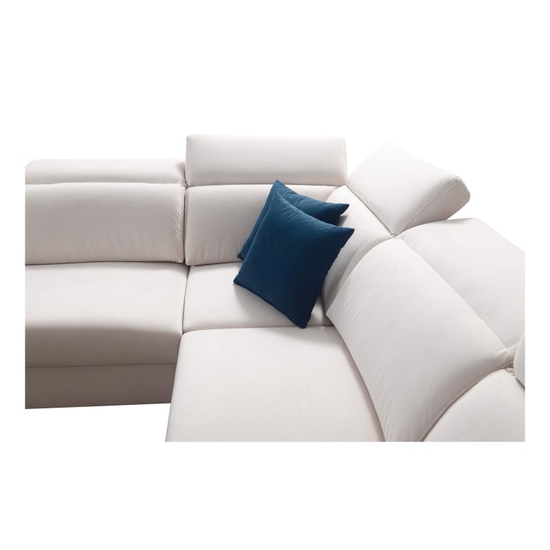 The Alto III corner sofa with slats, a sleeping function, and adjustable headrests in Plecionka fabric, Sawana 25.