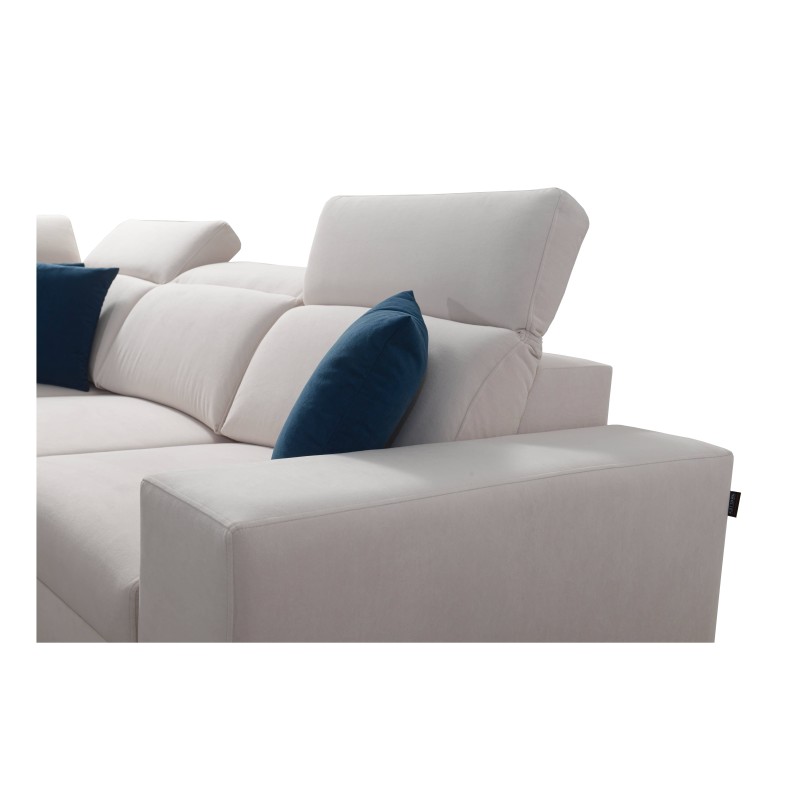 Ecksofa Alto III mit Lamellen, Schlafunktion und verstellbaren Kopfstützen in Stoff Plecionka, Sawana 26