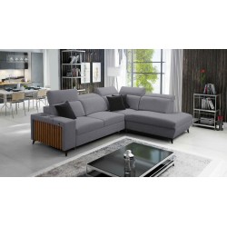 Alto VII corner sofa with slats, sleeping function, and adjustable features.