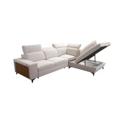 Alto VII corner sofa with slats, sleeping function, and adjustable features.
