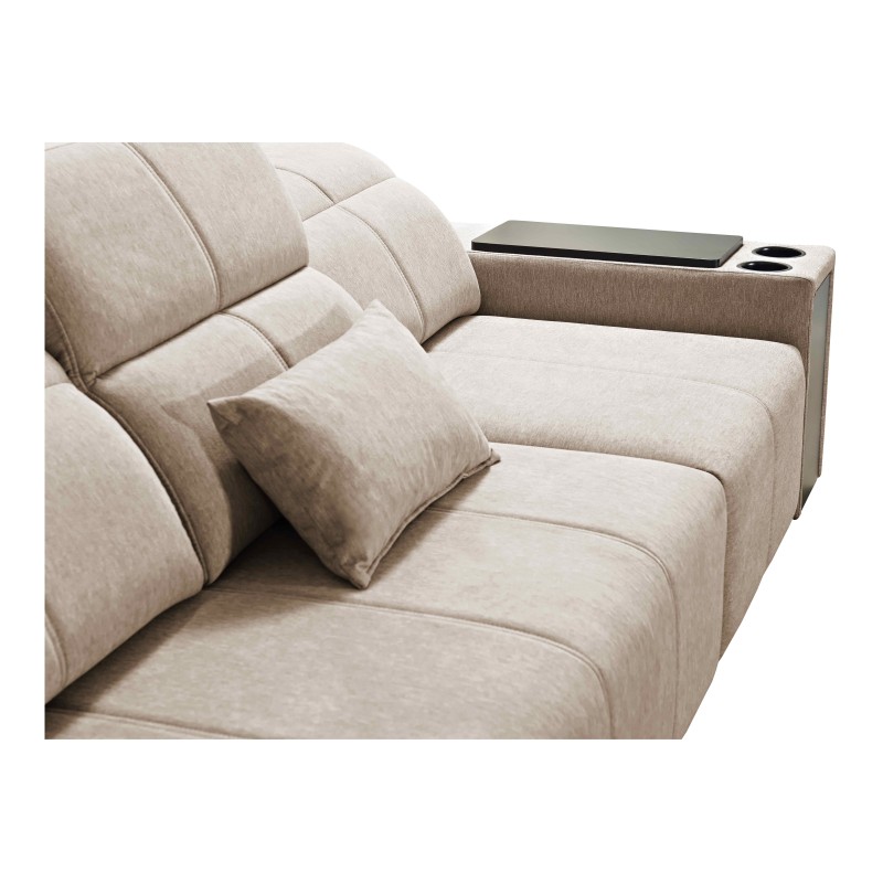 Elegant Corner Sofa Milano XII with Sleeping Function - Woven Fabric, Verita 09