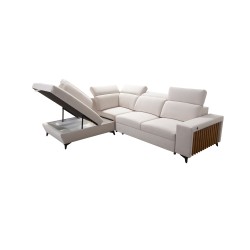 Alto VII corner sofa with slats, sleeping function, and adjustable features.
