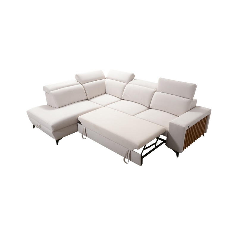 Alto VII corner sofa with slats, sleeping function, and adjustable features.