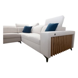 Alto VII corner sofa with slats, sleeping function, and adjustable features.