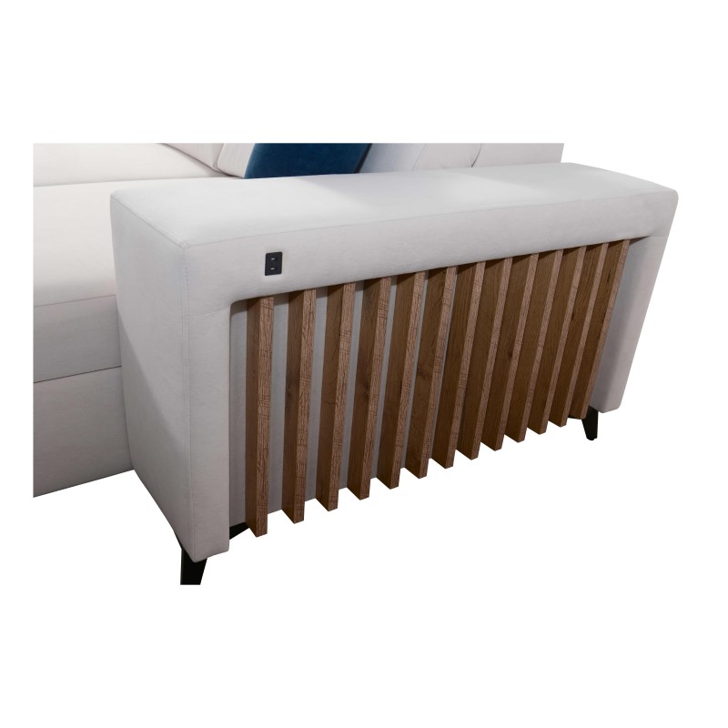 Alto VII corner sofa with slats, sleeping function, and adjustable features.