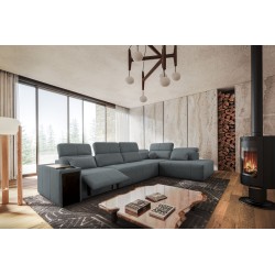 Elegant Corner Sofa 'Milano XI Mix' with Woven Fabric, Verita 88