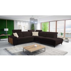 Alto IX corner sofa with a sleeping function, adjustable headrests, and a USB port
