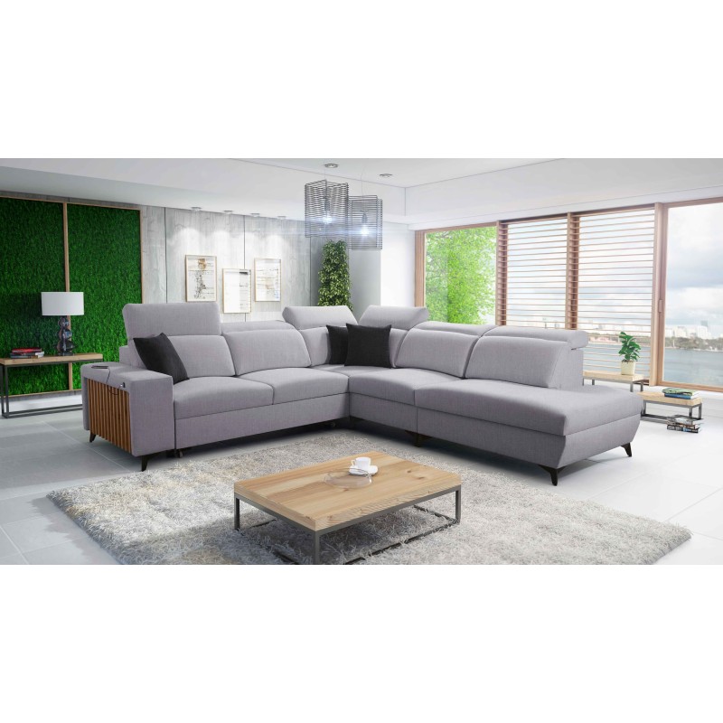 Ecksofa Alto IX mit Schlaffunktion, verstellbaren Kopfstützen und USB-Anschluss