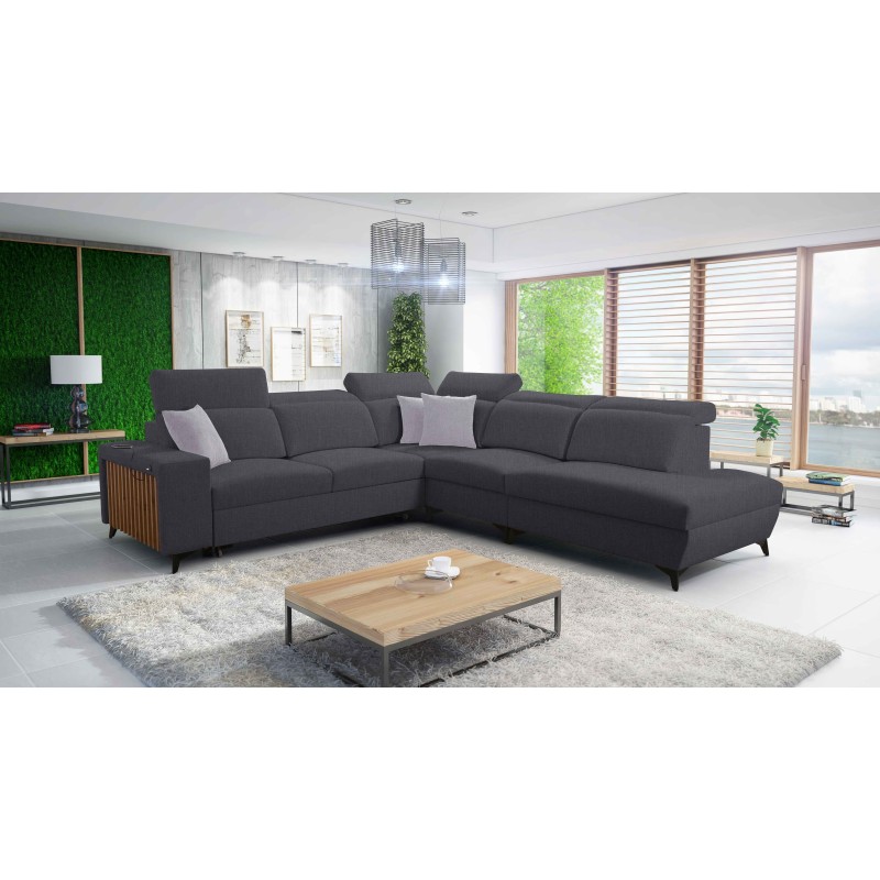 Ecksofa Alto IX mit Schlaffunktion, verstellbaren Kopfstützen und USB-Anschluss