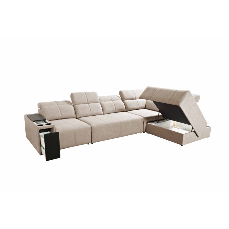 Elegant Corner Sofa 'Milano XI Mix' with Woven Fabric, Verita 88