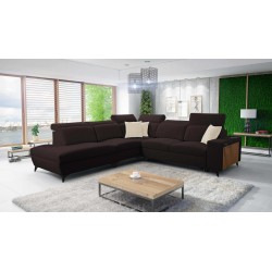 Alto IX corner sofa with a sleeping function, adjustable headrests, and a USB port