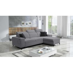 Alto I mix corner sofa with sleeping function and adjustable headrests - Woven, Sawana 21
