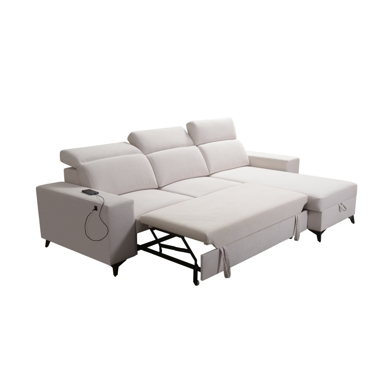 Alto I mix corner sofa with sleeping function and adjustable headrests - Woven, Sawana 21