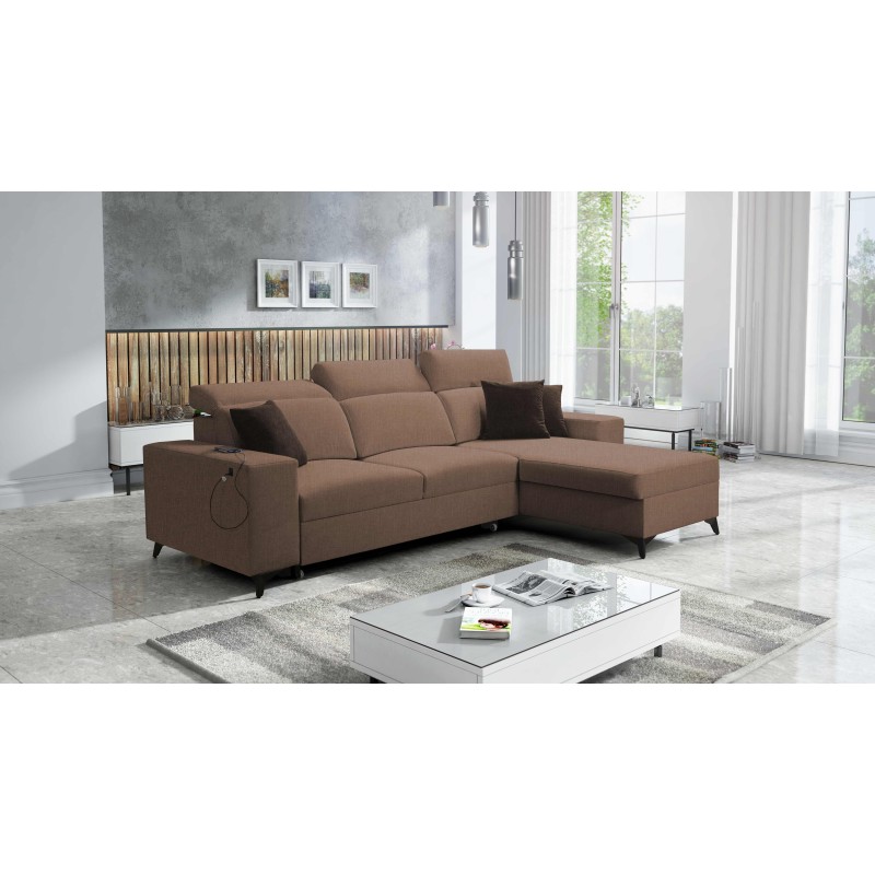 Corner sofa Alto I mix I with a sleeping function and adjustable headrests - Weave, Sawana 25