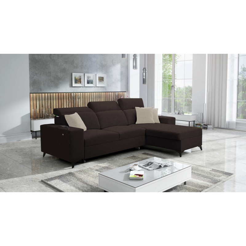 Alto I mix I corner sofa with a sleeping function and adjustable headrests - Plecionka, Sawana 26