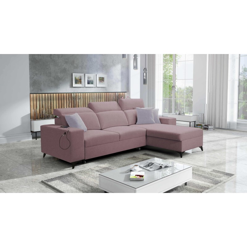 Alto I corner sofa mix I with a sleeping function and adjustable headrests - Plecionka, Sawana 61