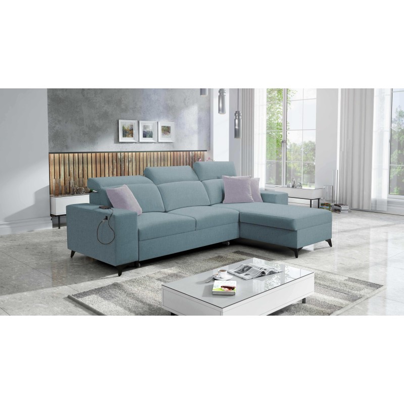 Alto I corner sofa mix I with a sleeping function and adjustable headrests - Plecionka, Sawana 72