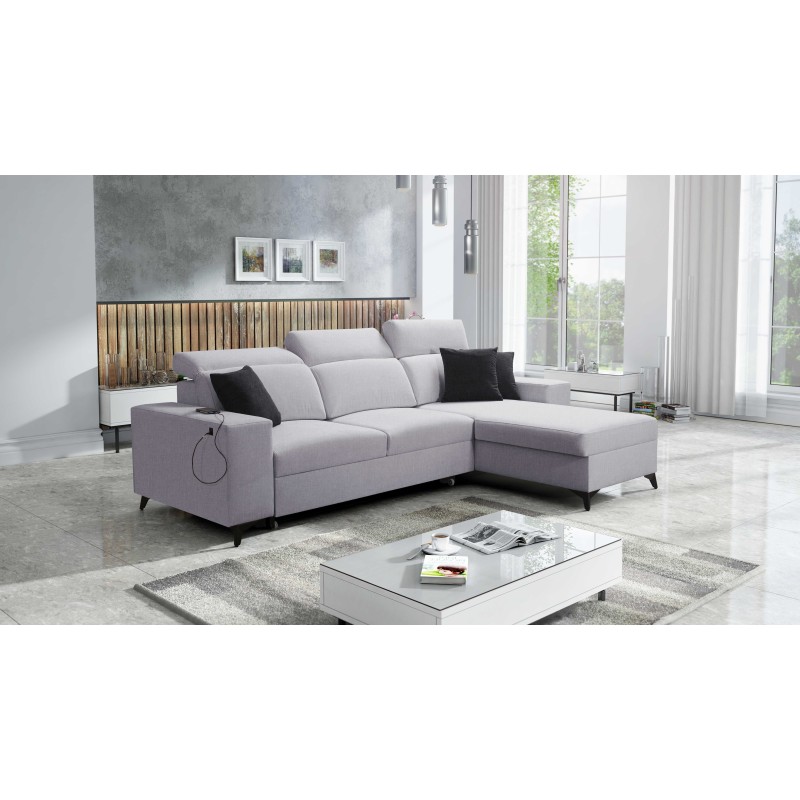 Alto I corner sofa mix I with sleeping function and adjustable headrests - Plecionka, Sawana 84